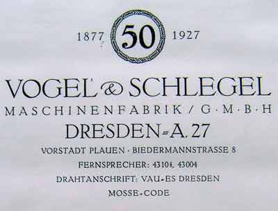 Jubiläumsurkunde 50 Jahre Vogel & Schlegel