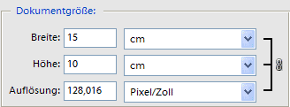 Bildgröße Dialogfenster