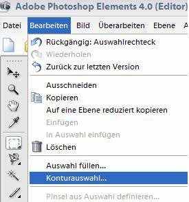 Menü Bearbeiten => Konturauswahl