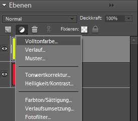 Die Volltonfarbe als EInstellungebene