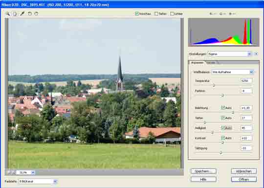 Der RAWKonverter vom Photoshop Elements